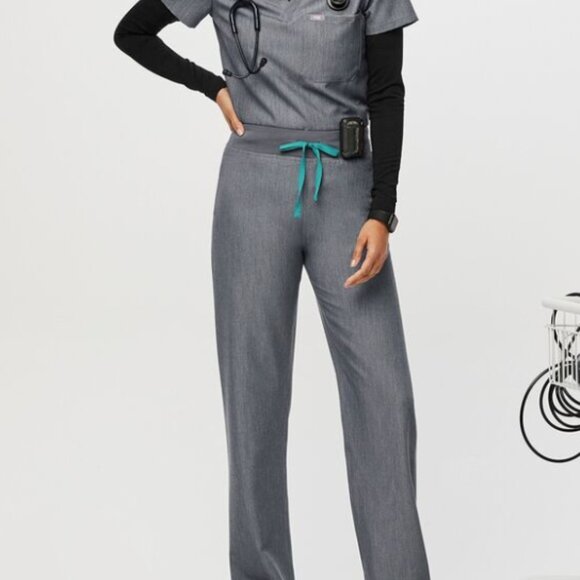 FIGS High Waisted Livingston Scrubs – Gray – L/T - Picture 3 of 8